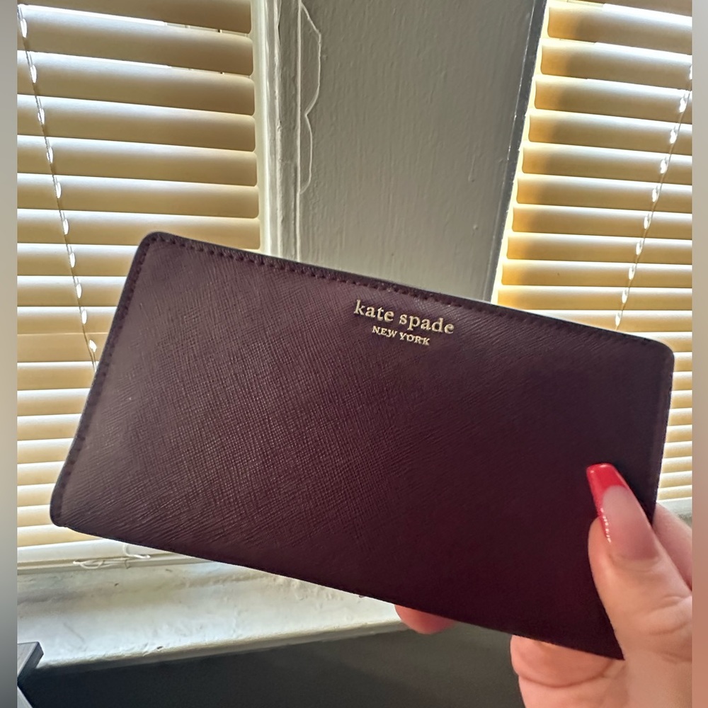 kate spade maroon cardholder wallet